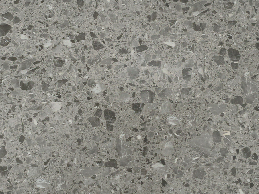 SPC-WG Placă aspect piatră Terrazzo gri mediu 9×36